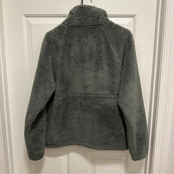 Eddie Bauer Women's Green Sherpa fleece 1/2 Zip Pullover Sweater Size Large - Picture 2 of 6